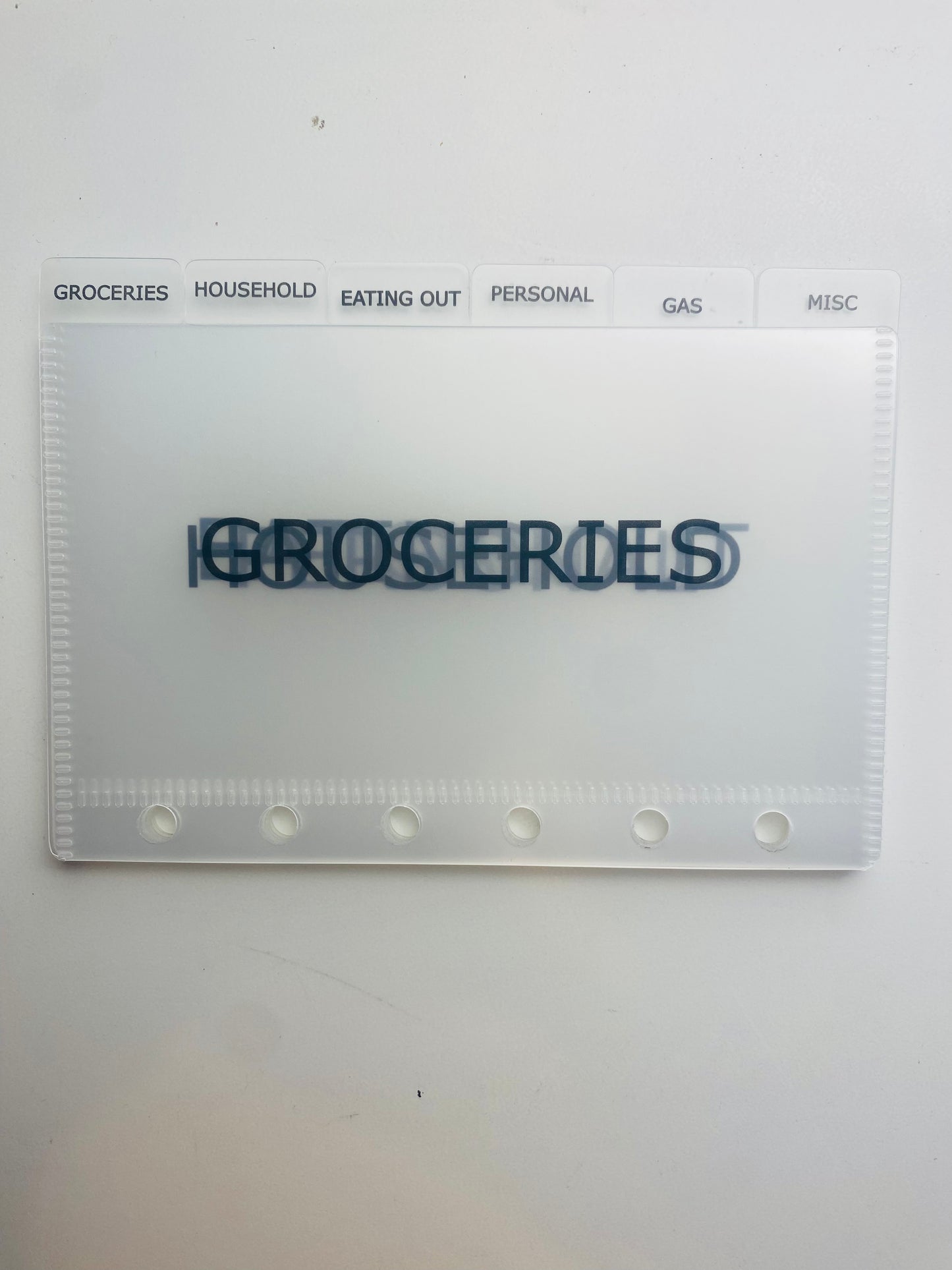 Labeled Frosted Tabbed Cash Budget Envelopes