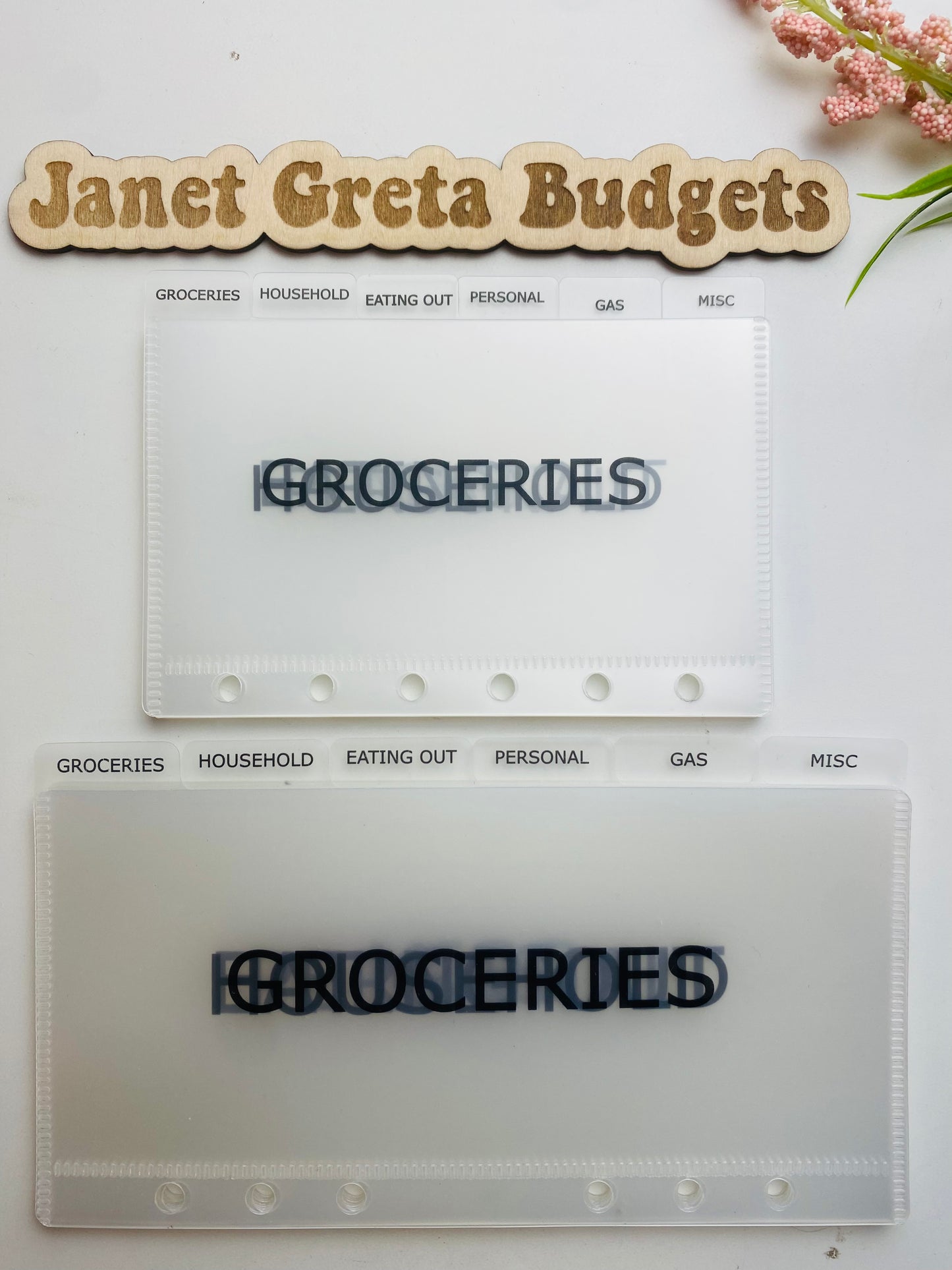 Labeled Frosted Tabbed Cash Budget Envelopes