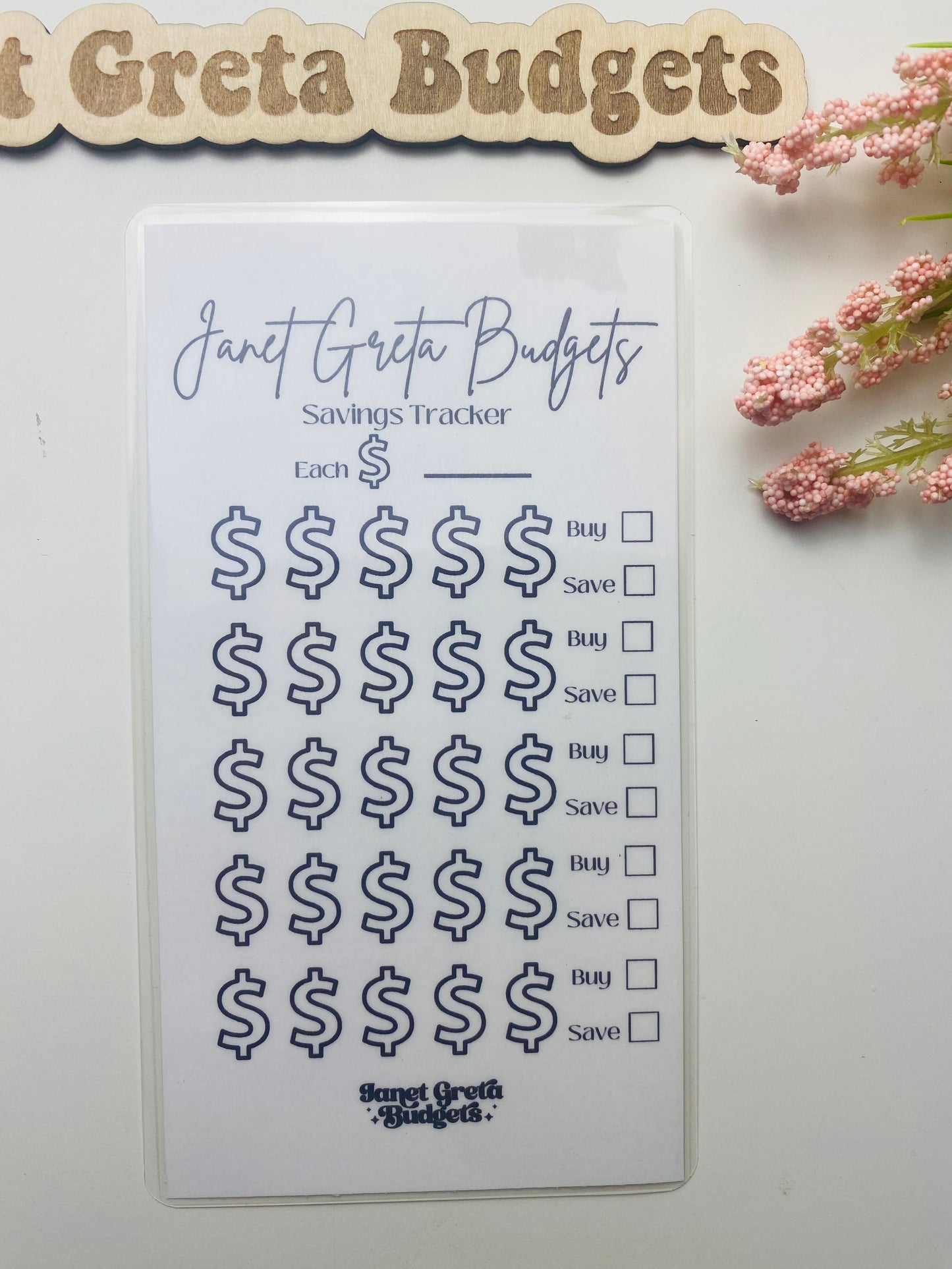 Janet Greta Budgets Savings Tracker