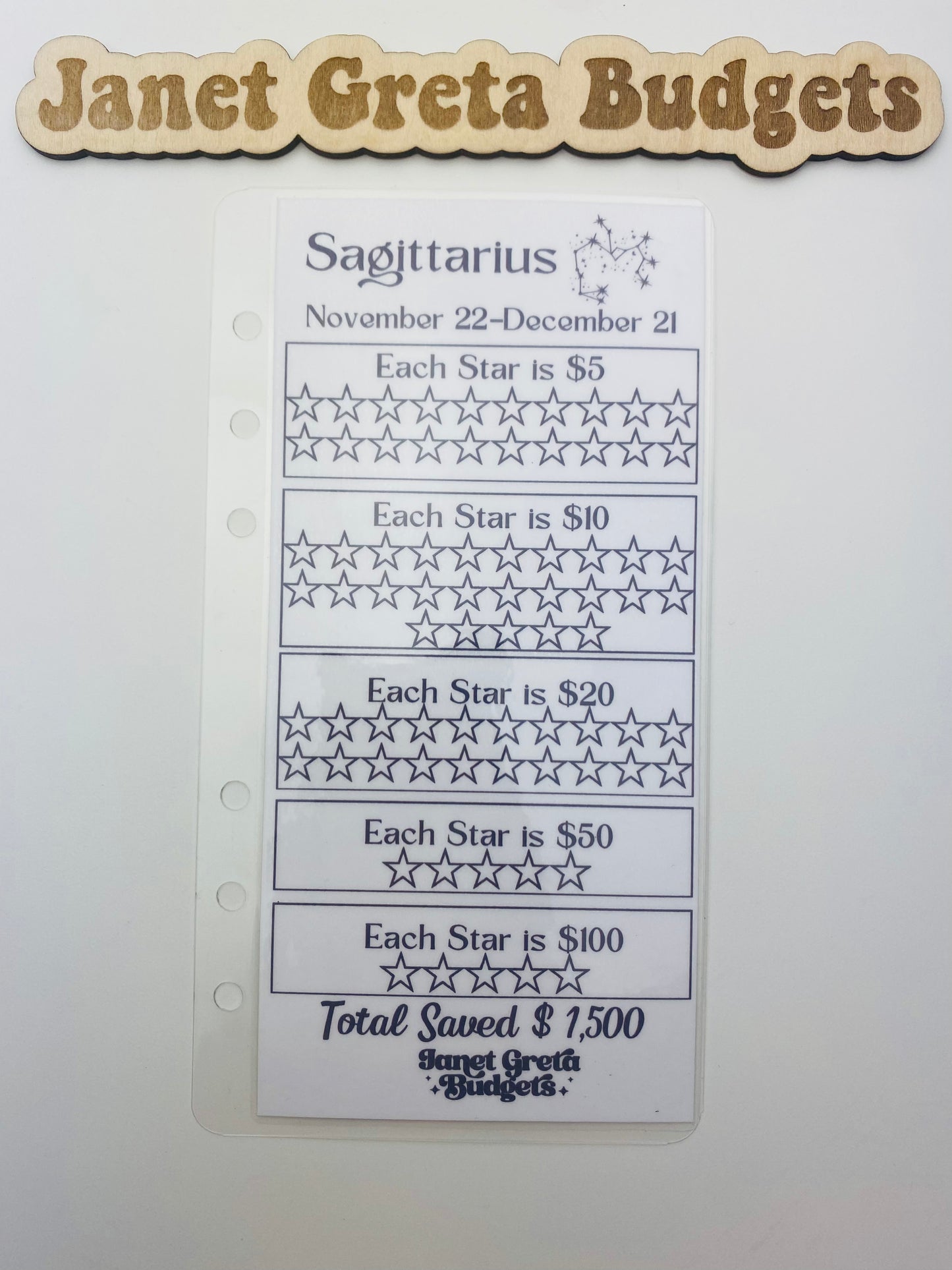 Zodiac Savings Challenge Tracker ONLY!