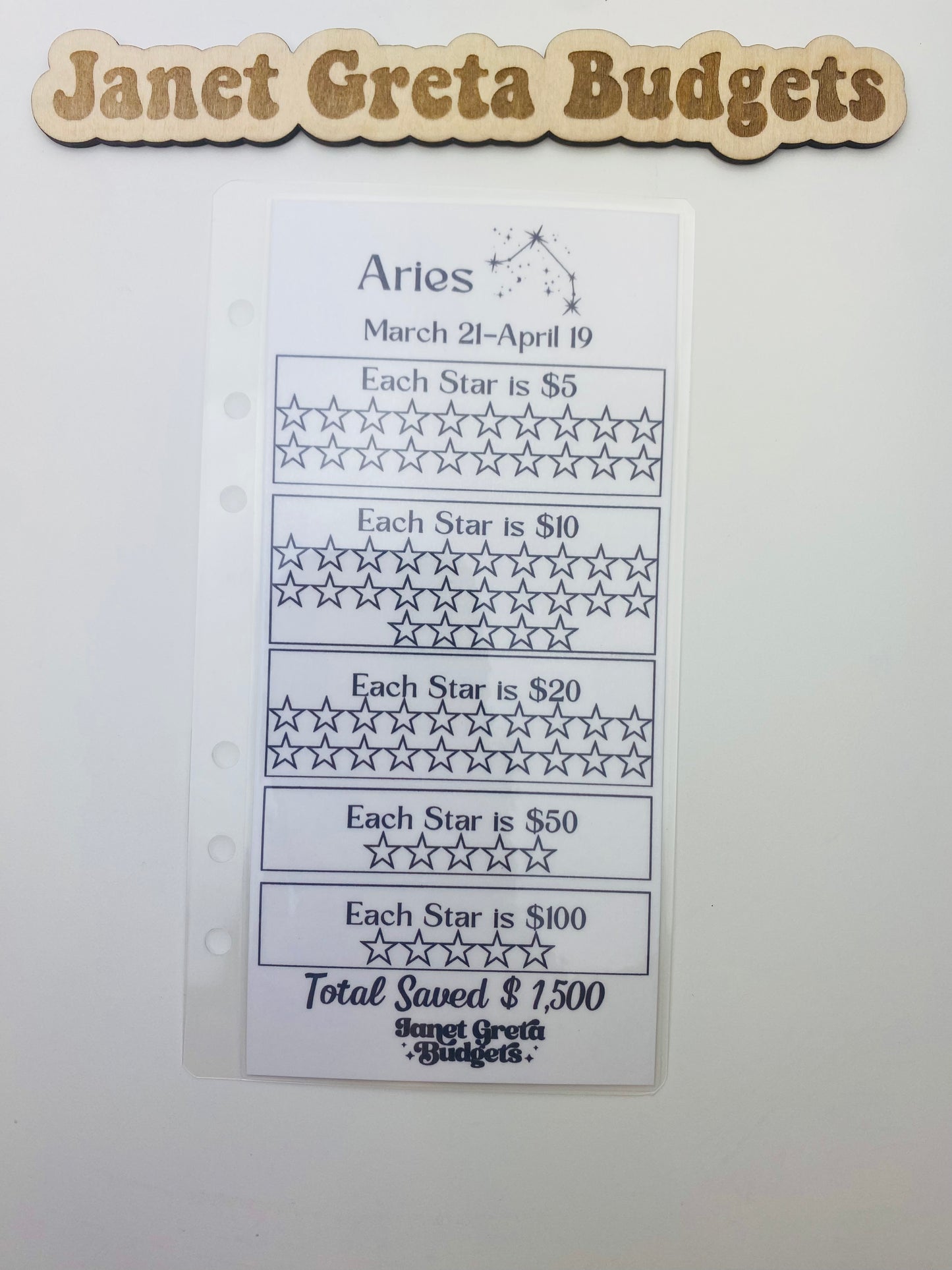 Zodiac Savings Challenge Tracker ONLY!