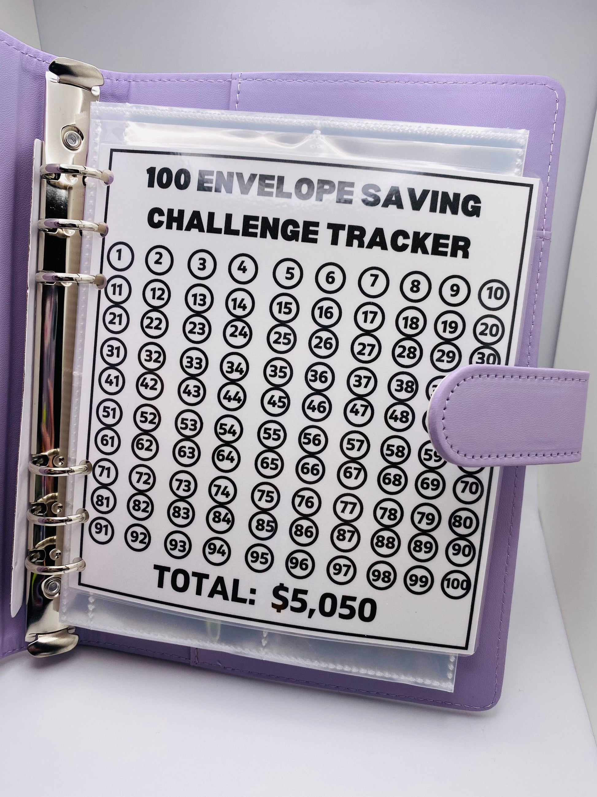 A5 size INSERTS ONLY with tracker 100 Envelope Challenge | Budget Envelopes | Cash Envelopes | Cash budget | Budget Planner | Saving Binder