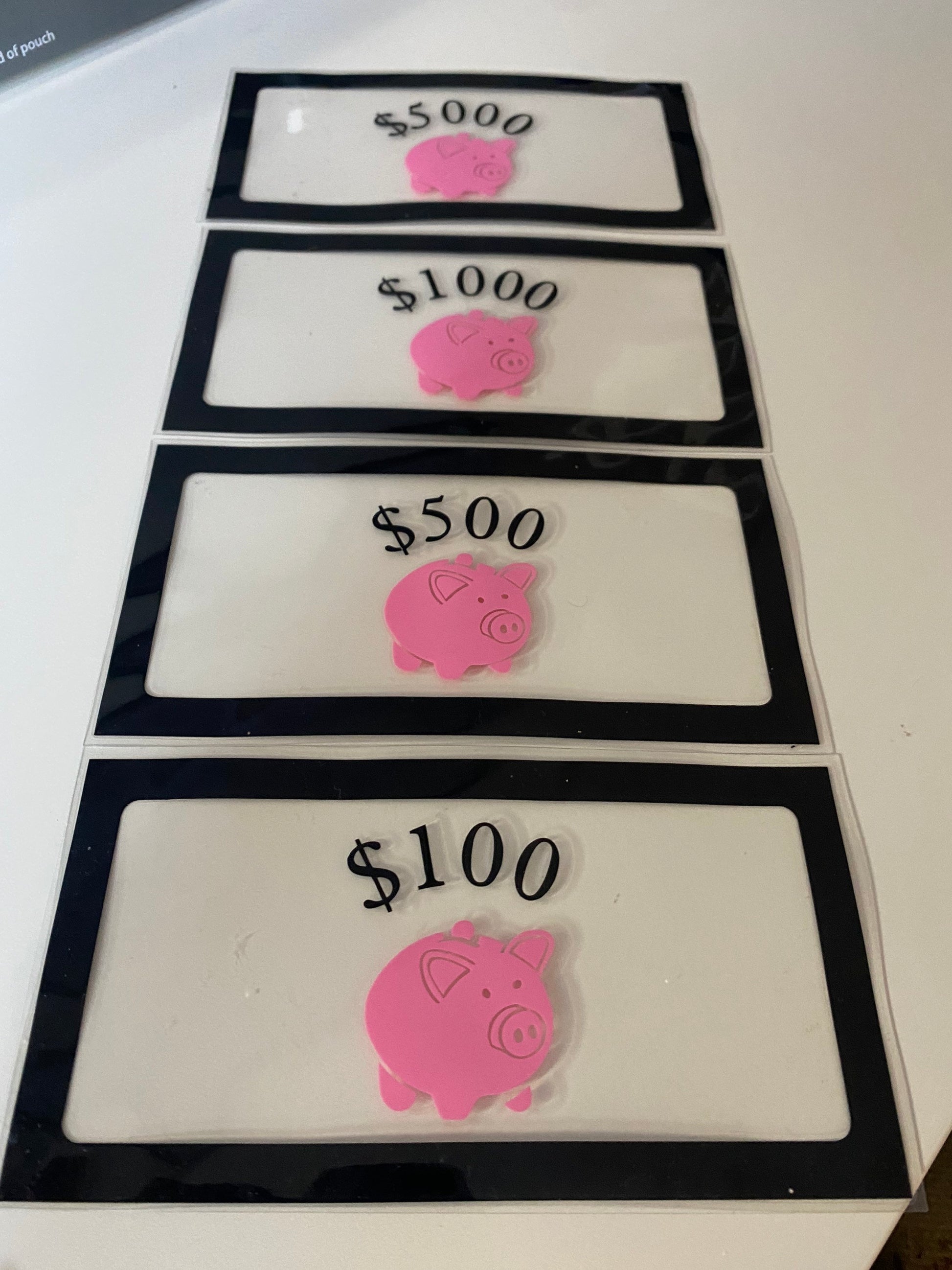 Black and Pink Cash Placeholders | Cash Place Holders | 100 dollar Placeholder | Budget Envelopes| | budget | Cash Stuffing | Cash Envelopes