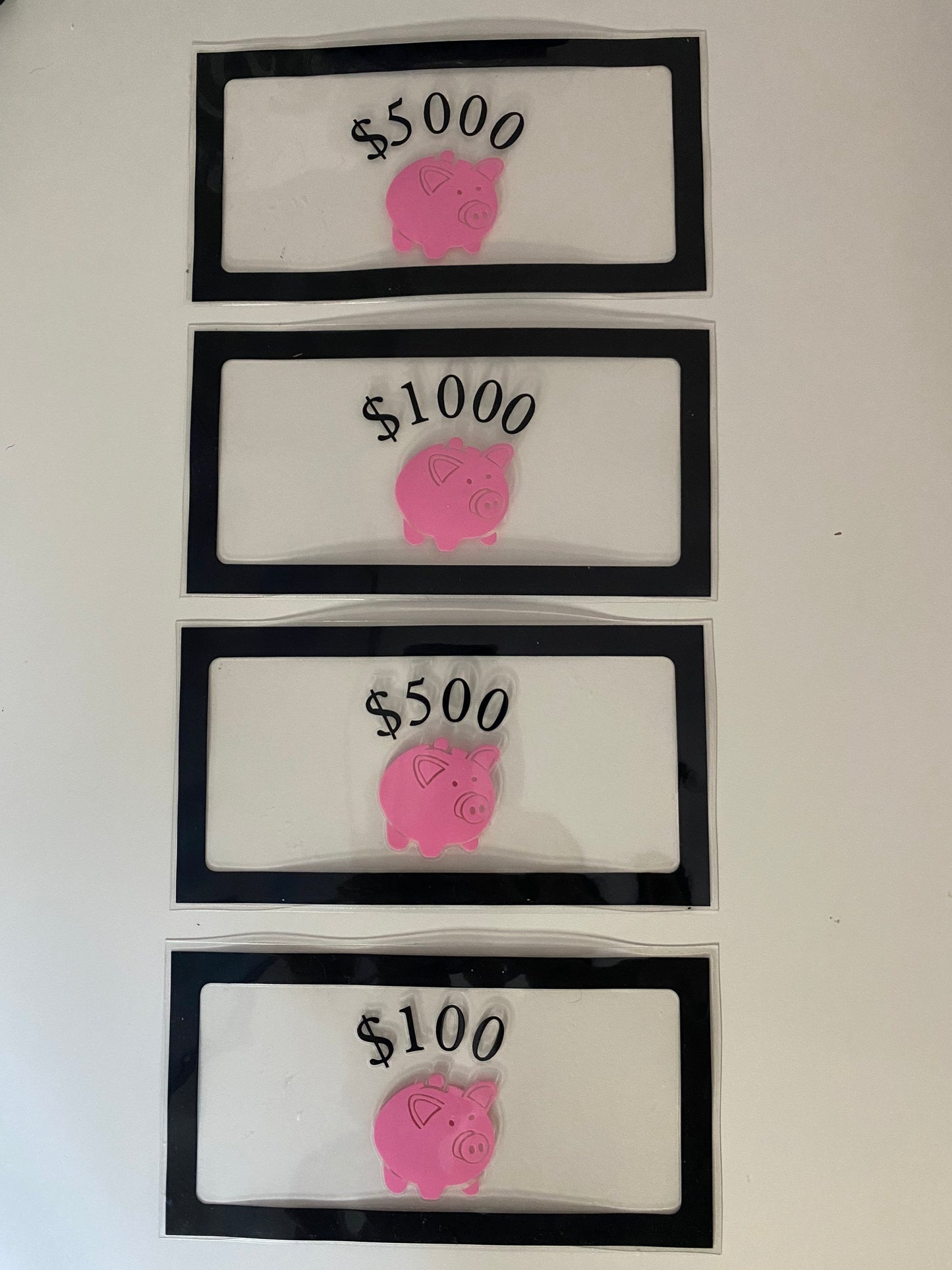 Black and Pink Cash Placeholders | Cash Place Holders | 100 dollar Placeholder | Budget Envelopes| | budget | Cash Stuffing | Cash Envelopes