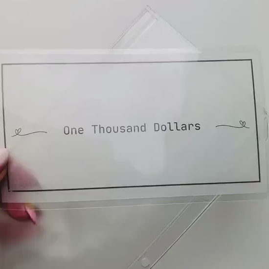 Minimalist Vellum Place Holders | Cash Place Holders | 100 dollar Placeholder | Cash budget | Cash Stuffing | Cash Envelopes |