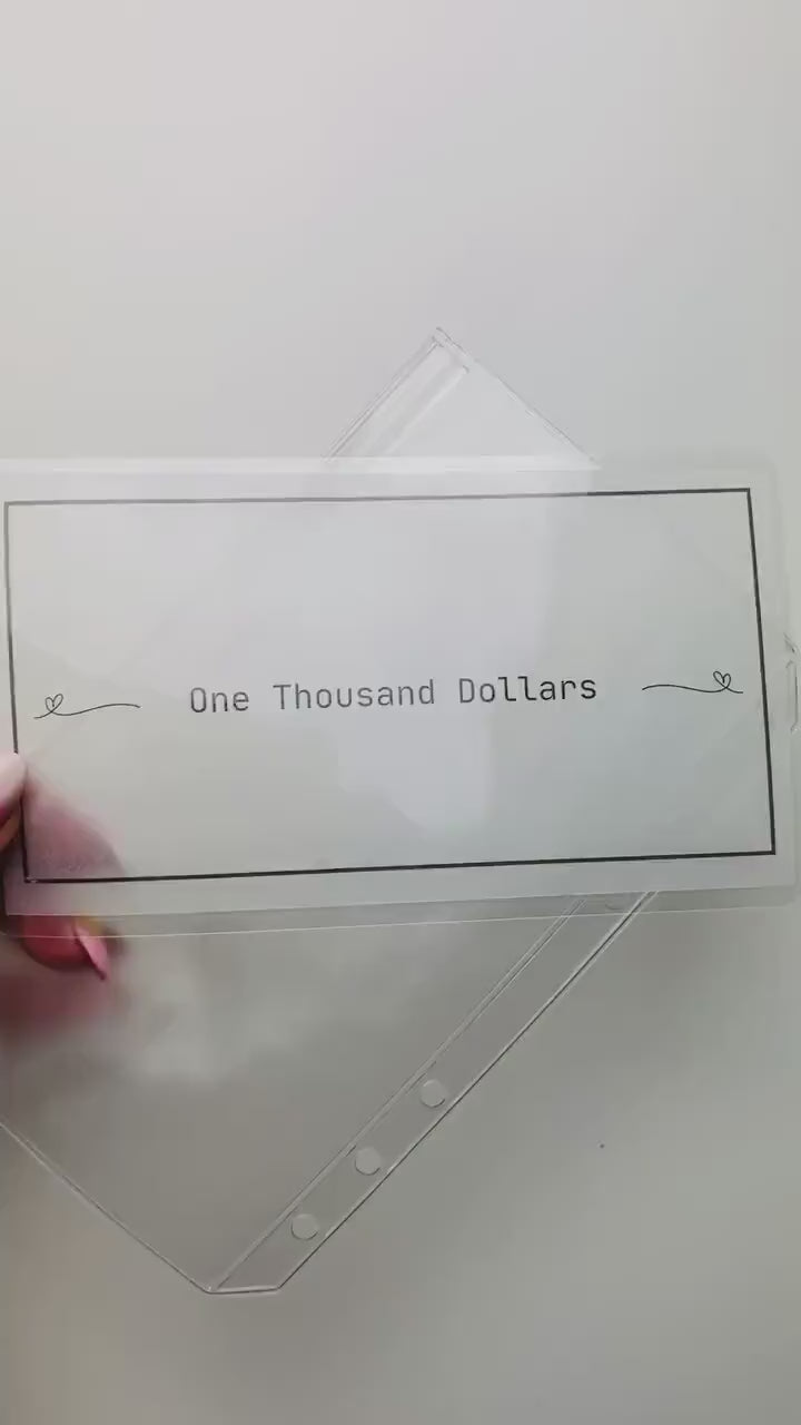 Minimalist Vellum Place Holders | Cash Place Holders | 100 dollar Placeholder | Cash budget | Cash Stuffing | Cash Envelopes |