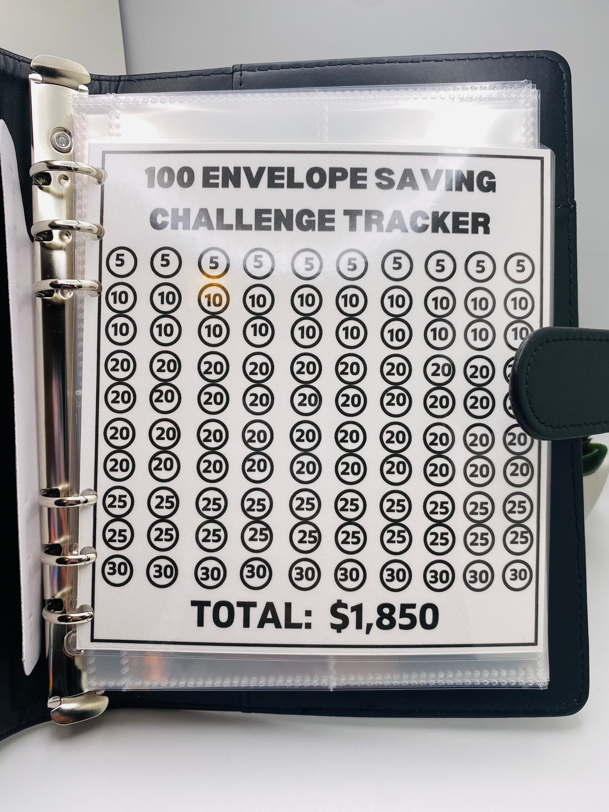 Kit challenge 100 enveloppes petit budget enveloppe zip A6 tracker