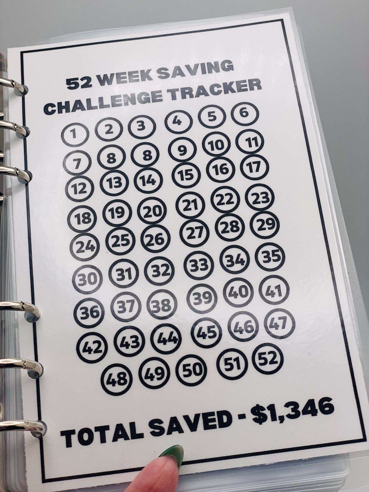 52 week A6 or A5 size LAMINATED TRACKER ONLY | Budget Envelopes | Cash Envelopes | Cash budget | Budget Planner | Saving Binder | Cash Stuff